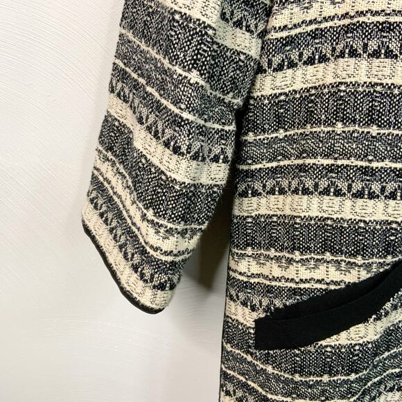 Anne Klein Cream & Navy Open Front Jacket - Picture 6 of 11